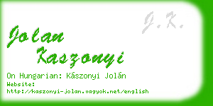 jolan kaszonyi business card